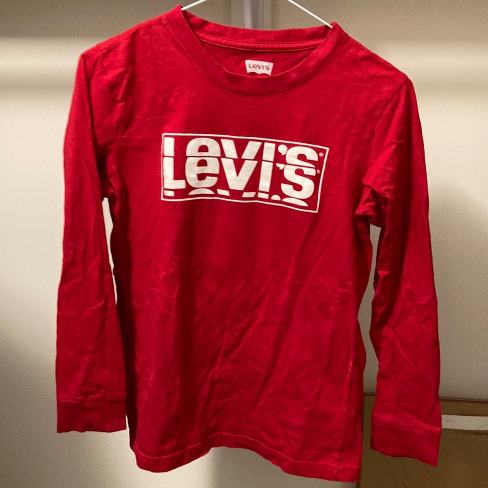 Boys long sleeve shirt.  Large.  Red.